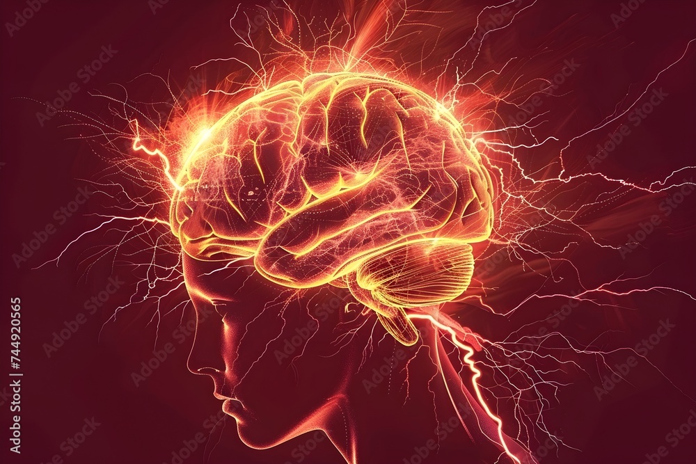 Brain with electricity Brain with electricity