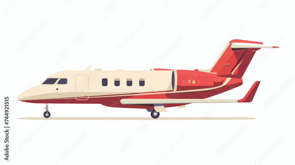 Flat design airplane two cabin icon vector illustrat
