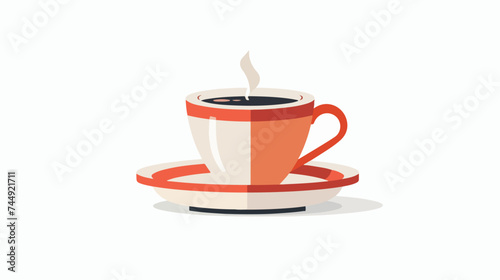 Flat design coffee cup icon vector illustration isol