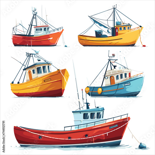 set of boats