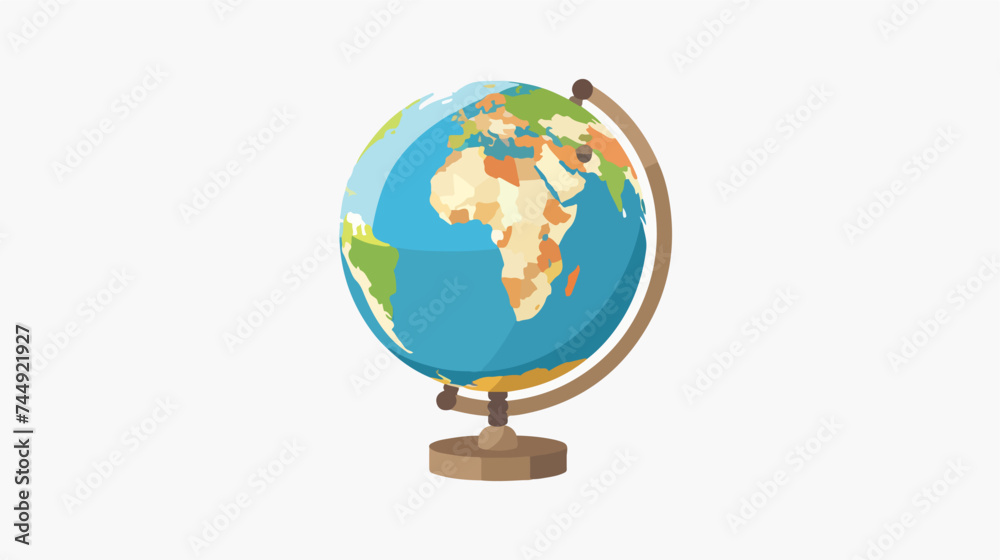 Flat design earth globe diagram icon vector illustra