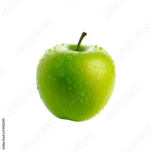 Green apple isolated on a white background.