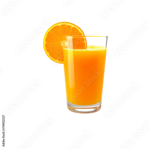 Fresh orange juice isolated on a white background.
