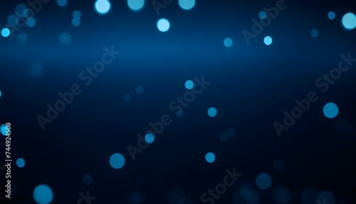 Soft bokeh lights scatter across a dark blue background, creating a tranquil and mysterious abstract pattern.