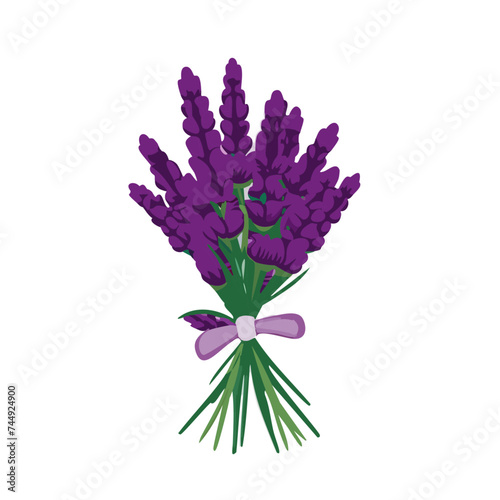 Vector Illustrations of Lavender Bunch: Beautiful Lavender Bouquet Bundle with Ribbon, Top-performing, Trending, Popular, Stock, Image, purple lavender bouquet of flowers wrapped in ribbon, cutout vec