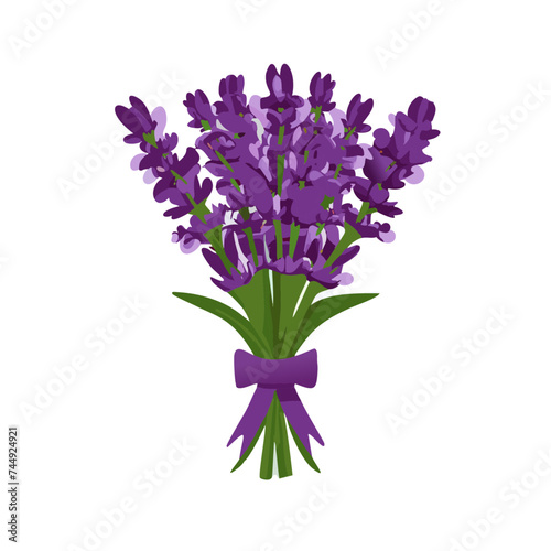 Vector Illustrations of Lavender Bunch: Beautiful Lavender Bouquet Bundle with Ribbon, Top-performing, Trending, Popular, Stock, Image, purple lavender bouquet of flowers wrapped in ribbon, cutout vec