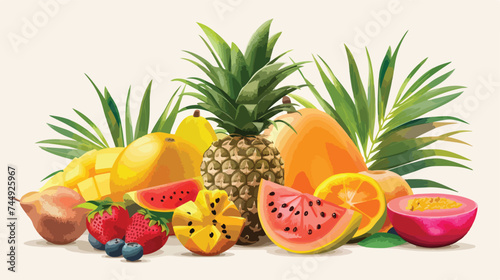 Fruit exotic diet tasty design vector illustration e