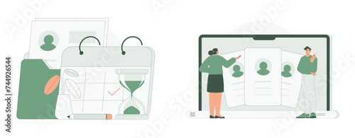 Recruitment Plan and Talent Management. Flat Cartoon Vector Illustration. Vector illustration, suitable for web landing page, ui, mobile app.