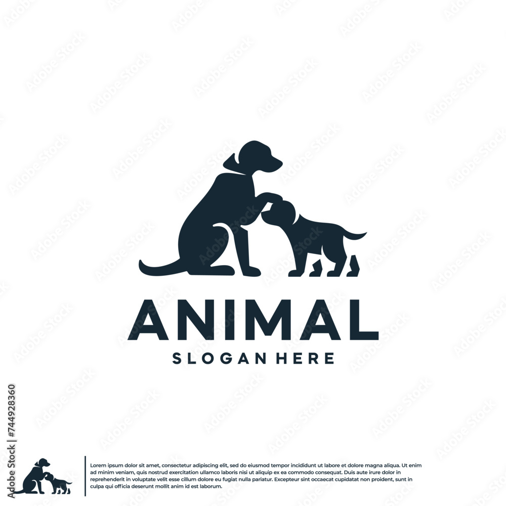 creative design with animal dog logo concept , vector template.