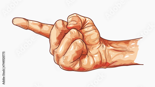 Hand first one finger pointing up style vector illus photo