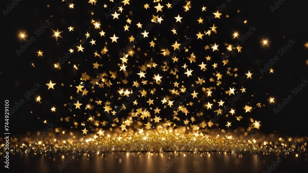 Golden stars sparkle wallpaper, glowing golden stars light particles background, golden light stars and black screen wallpaper Golden stars sparkle wallpaper, glowing golden stars light particles background, golden light stars and black screen wallpaper