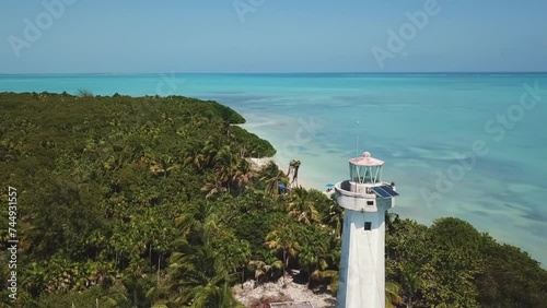 Aerial view of Light House in Punta Allen, Tulum, Riviera Maya, Mexico