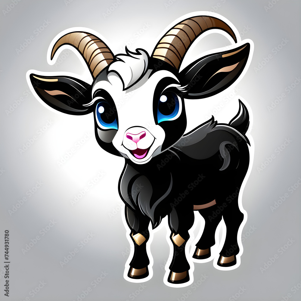 Charming Kid Goats: Exploring the Delightful Expressions and Playful Antics of Adorable Baby Goats.(Generative AI)