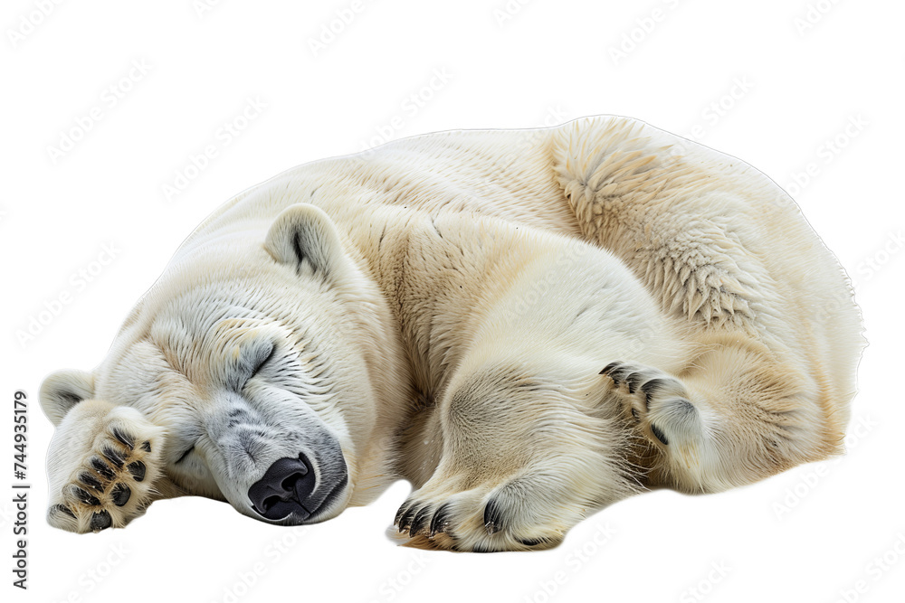 Fototapeta premium White Polar Bear Isolated on a Transparent PNG Background