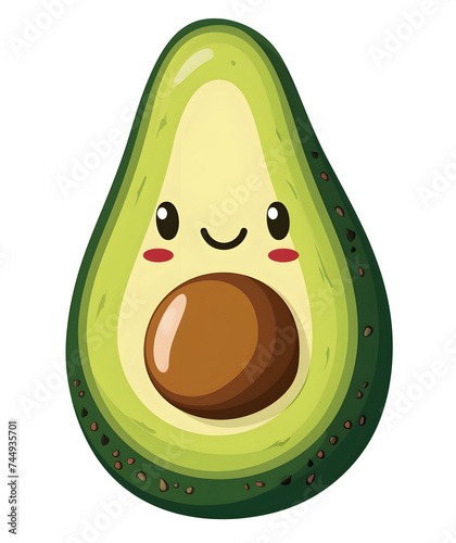 a cartoon of a avocado