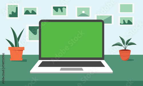 Vector illustration of green screen background VFX motion tracking markers Art design green screen