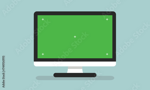 Vector illustration of green screen background VFX motion tracking markers Art design green screen