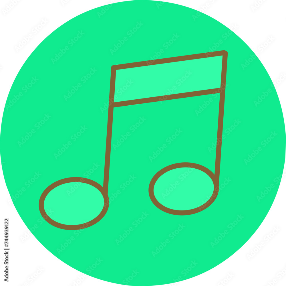 Black line Musical note, note icon isolated on white background Black line Musical note, note icon isolated on white background