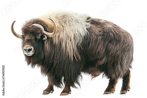 american bison isolated on white