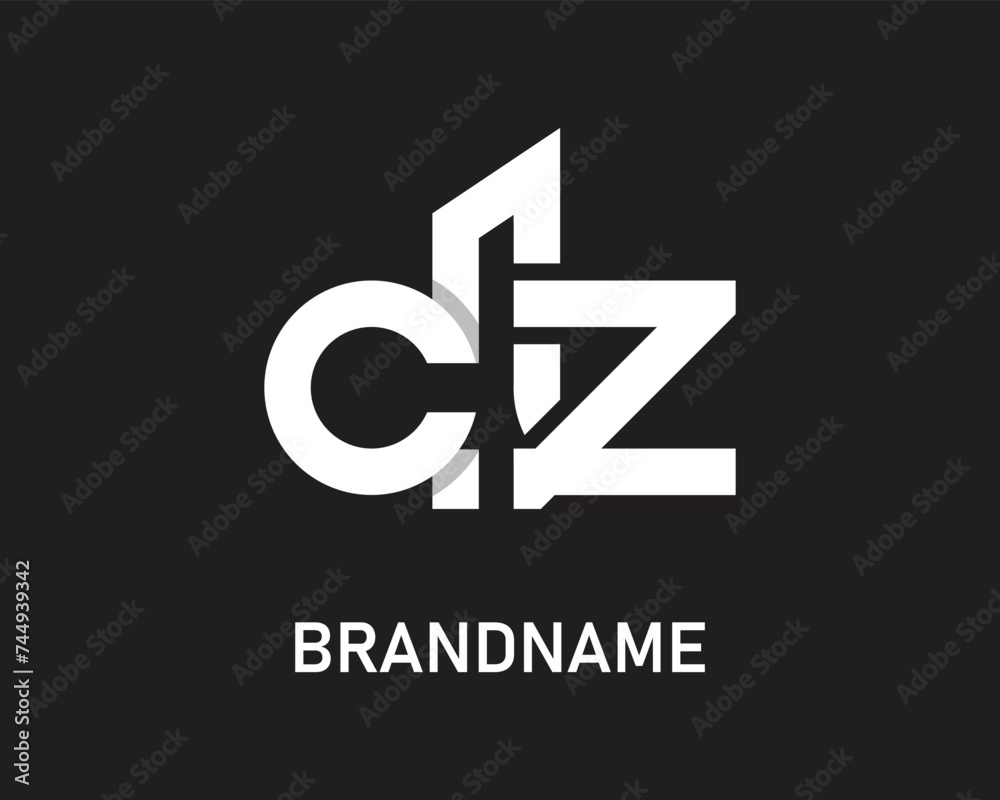 Letter cz logo design template - obrazy, fototapety, plakaty 