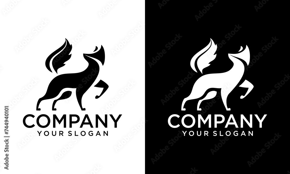 Creative fox logo design concept vector template. Creative fox logo design concept vector template.