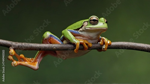 With a grin, a aerial tree frog springs from the timber and coasts above the woods on stretched skin flaps.