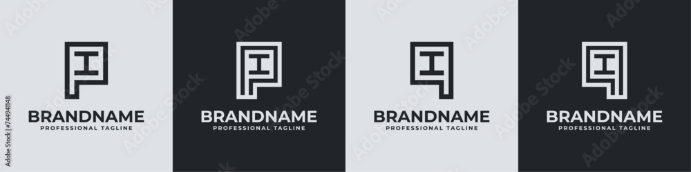 Modern Initials PI and QI Logo, suitable for business with PI, IP, QI, or IQ initials - obrazy, fototapety, plakaty 