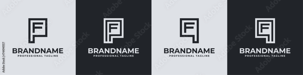 Modern Initials PF and QF Logo, suitable for business with PF, FP, QF, or FQ initials Modern Initials PF and QF Logo, suitable for business with PF, FP, QF, or FQ initials