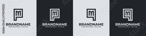 Modern Initials PM and QM Logo, suitable for business with PM, MP, QM, or MQ initials