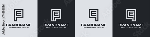 Modern Initials PE and QE Logo, suitable for business with PE, EP, QE, or EQ initials