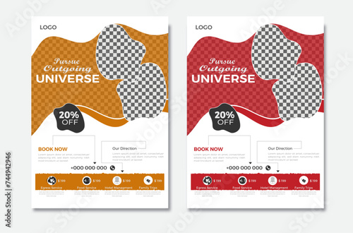 creative travel business flyer design template.