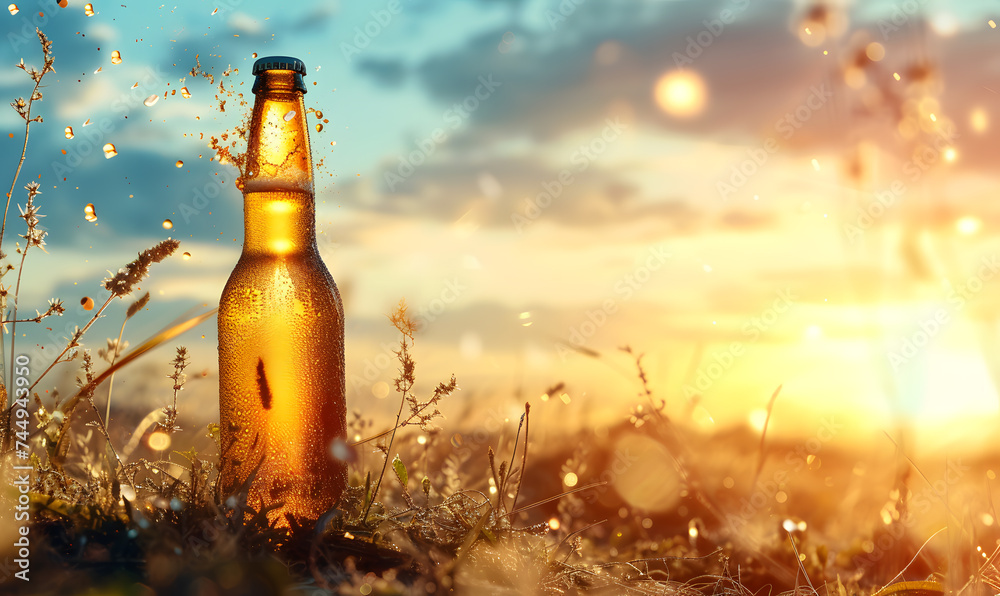 Beer for celebrations and success, images designed for advertising With space for text Beer for celebrations and success, images designed for advertising With space for text