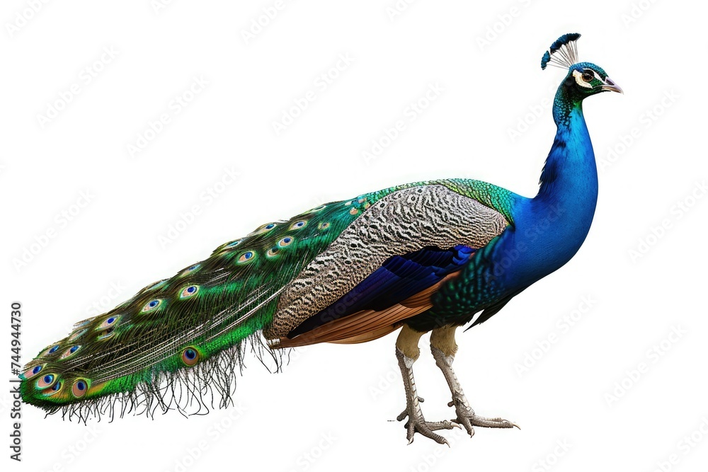Fototapeta premium peacock with feathers out