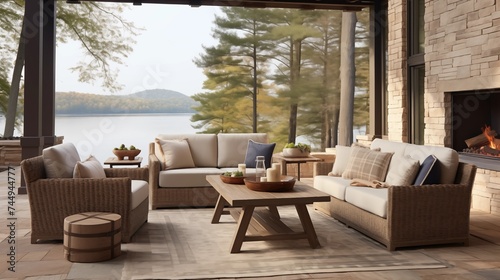 Rustic Outdoor Lounge Infuse your sunroom with rustic outdoor charm