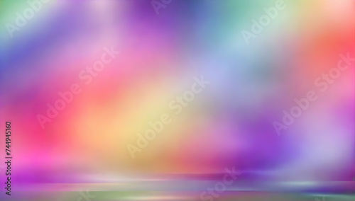 Watercolor burred colored abstract background. Smooth transitions of iridescent colors. Gradient blue, purple, orange backdrop. © EPDICAY
