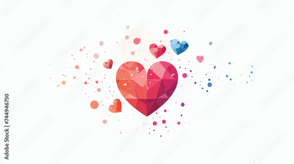 Love heart shape romantic icon isolated vector illus