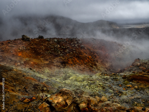Canvas Print Volcanic fumarole vent in Iceland