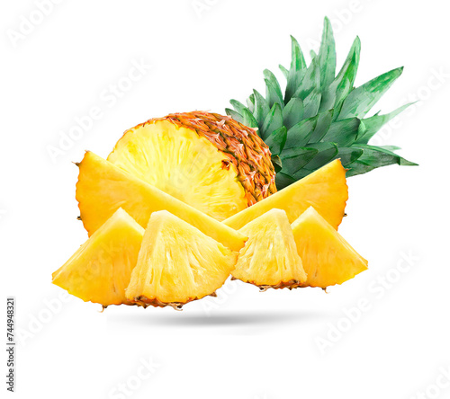 fresh organic pineapple with slices