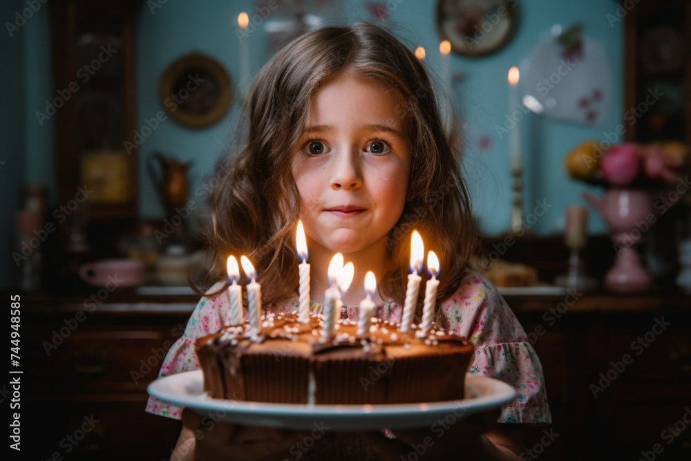a little girl blows out the candles on a birthday cake a little girl blows out the candles on a birthday cake