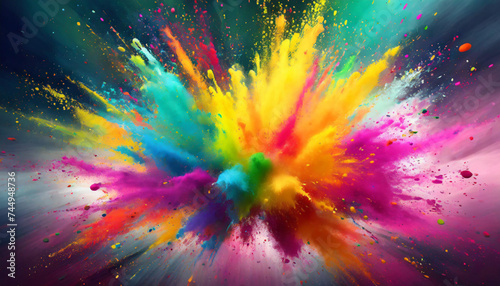 Burst of colors in a Holi celebration photo
