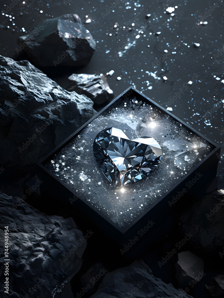 Obraz premium Diamond In Heart Shape