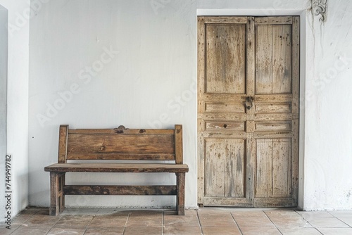 old wooden door in old house