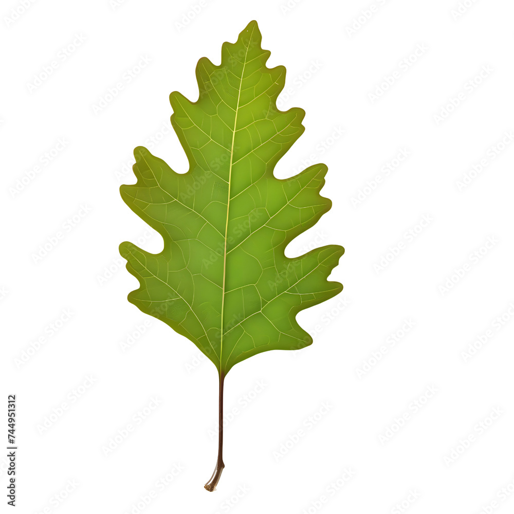 Green oak leaf on a transparent background Green oak leaf on a transparent background