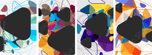 Set of triangle poster backgrounds. Vector illustration For Wallpaper, Banner, Background, Card, Book Illustration, landing page
