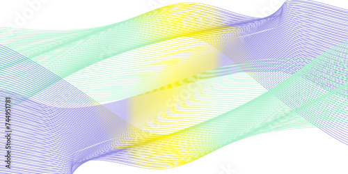 Abstract background wave carve technology blue and yellow line in vector business texture. Pattern line blend curve waves flow futuristic background.