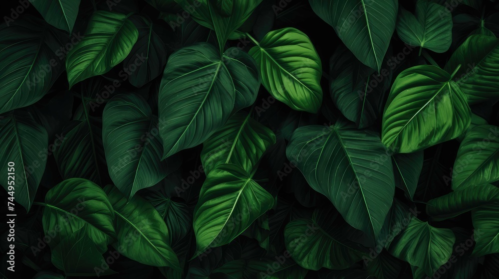 A mesmerizing composition of dark and textured tropical leaves, offering endless possibilities for your design .jpeg