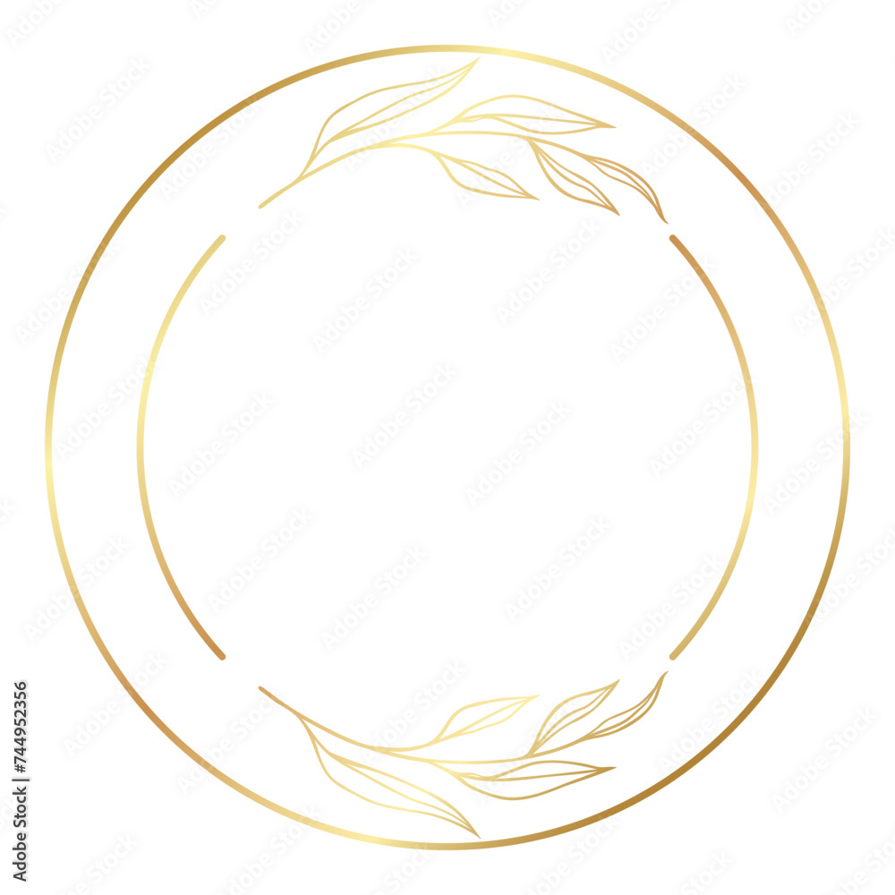 Luxury Elegant Gold Gradient Geometric Circle Border Frame Luxury Elegant Gold Gradient Geometric Circle Border Frame