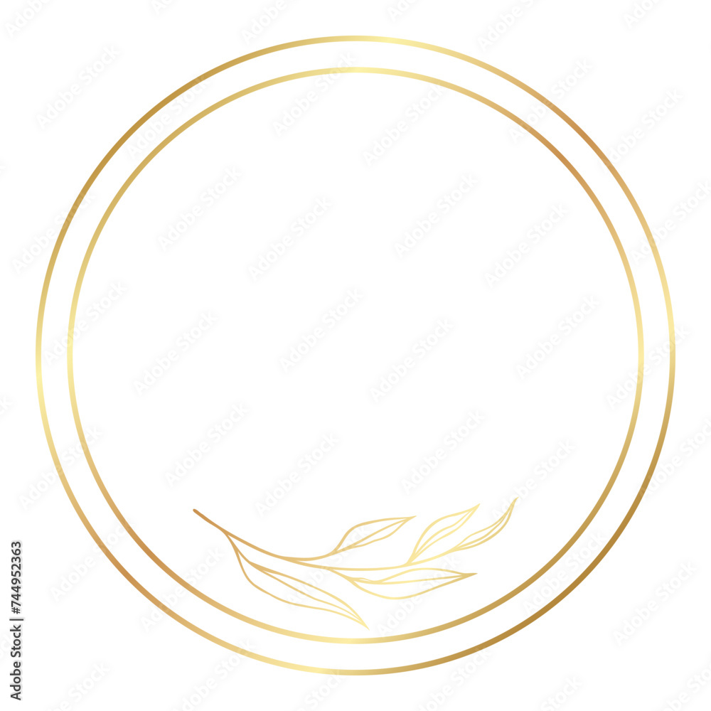 Luxury Elegant Gold Gradient Geometric Circle Border Frame Luxury Elegant Gold Gradient Geometric Circle Border Frame