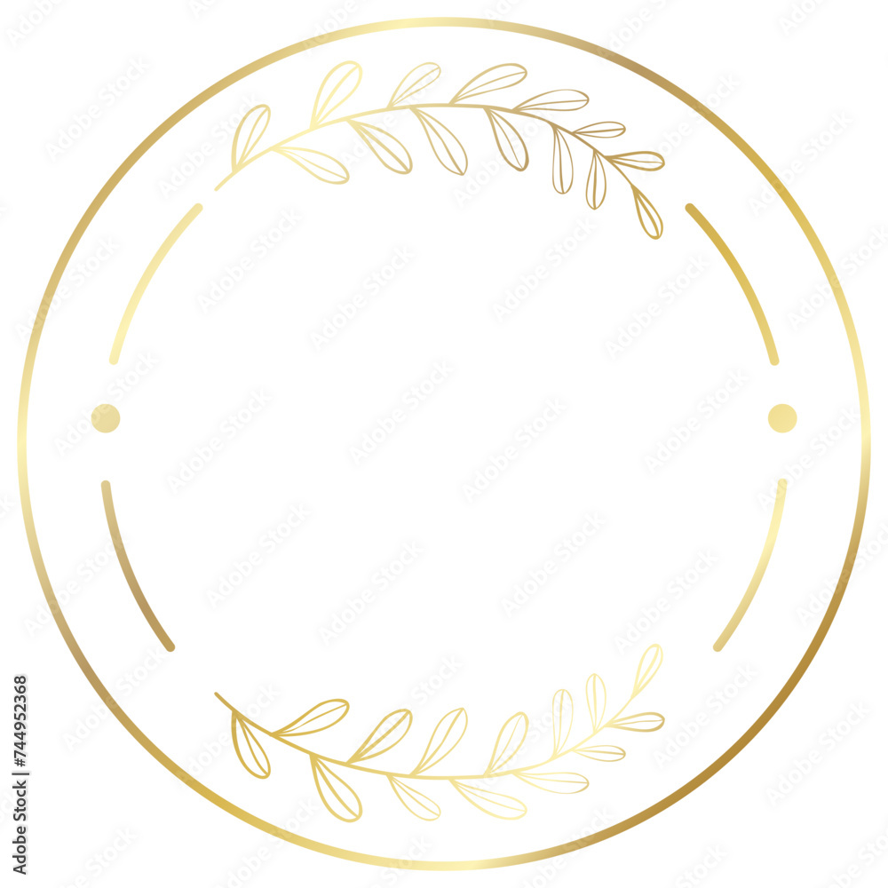 Luxury Elegant Gold Gradient Geometric Circle Border Frame