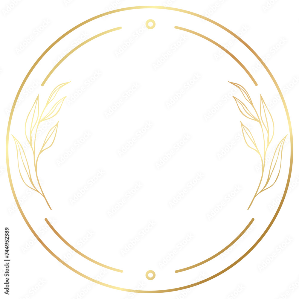 Luxury Elegant Gold Gradient Geometric Circle Border Frame Luxury Elegant Gold Gradient Geometric Circle Border Frame